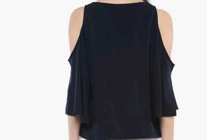 Cold Shoulder Navy Top