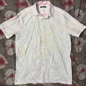 White Striped Short Sleeve Shirt