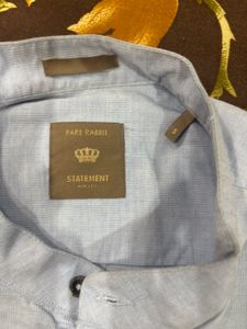 Light Blue Mandarin Collar Shirt