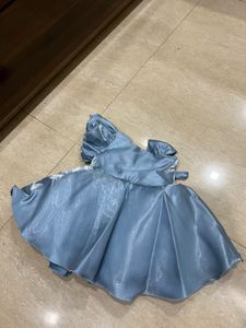 Elegant Blue Flower Girl Dress
