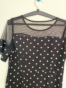 Polka Dot Mesh Dress