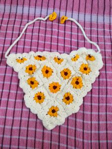 Sunflower crochet bandana 😄