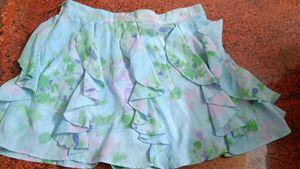 Floral Ruffle Mini Skirt