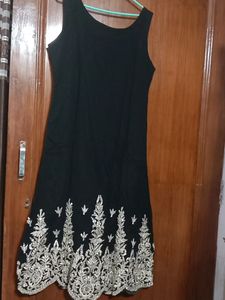 Lovely Black Colour Embroidered Dress