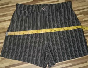 Black Stripe High Waist Shorts
