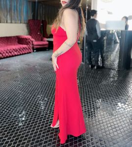 Beautiful Red Maxi Slit Dress