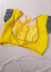 Yellow Embellished Saree Combo Saya