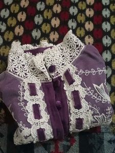 Elegant Purple Lace Sweater