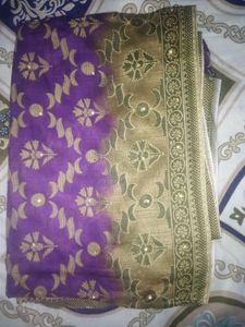 Purple Floral Dupatta
