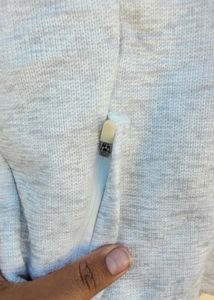 Grey fleece hooded jacket