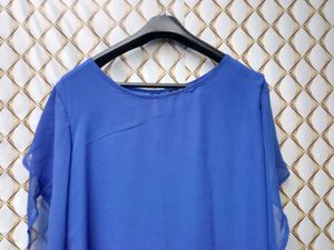 New With Tag A Line Blue Long Cute Korean Top