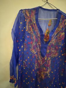 Blue Chikankari Kurta