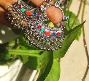 Oxidized Jhumkas Ghungroo Statement Studs Earring