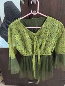 Green Lace Top