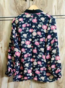 Pink Floral Design Shirt Size-42