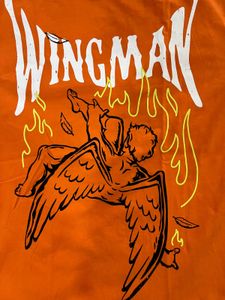 Orange- Wingman Unisex Oversized Tshirt