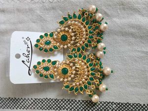 Emerald & Pearl Indian Earrings