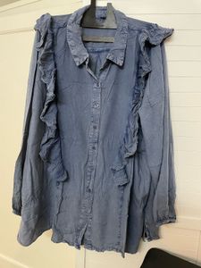 Ruffle Denim Top