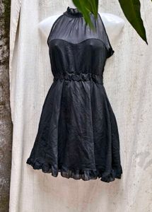 11277. Black Halter Neck Mini Dress