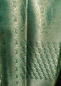 DualTone Green Soft Silk Saree With Kuchu
