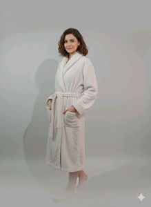 Soft Pink and White Striped RobeA good, brief titl