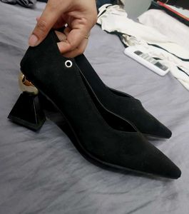 Macy Alfani&#39;s First Copy Golden Ball Bottom Heels