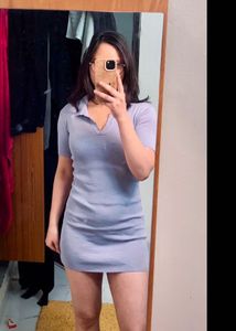 Lilac Knit Bodycon Mini Dress