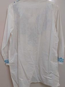 Embroidered Chikan Kurti | Blue and White