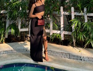 Black skirt top coord set