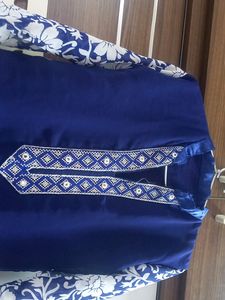 Navy Blue Straight Kurti