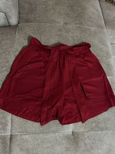 Red Tie Waist Shorts