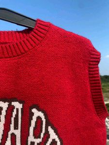 Red half sweater