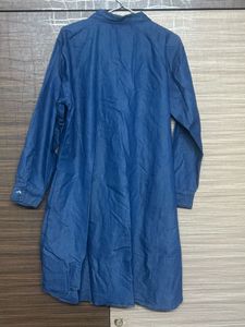 Plus Size Embroidered Denim Shirt Dress