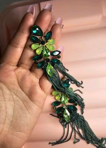 green  earrings
