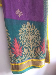 Purple And Green Saree