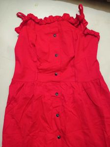 Red Button-Down Dress