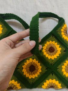 🌻Sunflower Crochet Side Bag