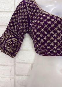 Velvet Golden Zariwork Blouse Like New