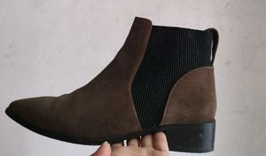 H&amp;M Ladies Boots-Low Heel-Khaki Brown 🟤