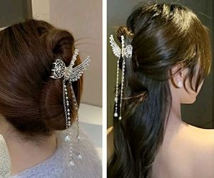 Stylish Pearl Butterfly Hair Clutcher