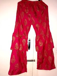 rani pink colour co-ord dress, sharara