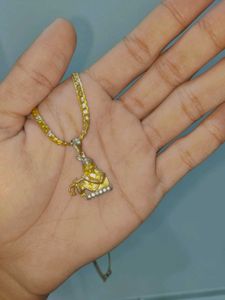 Chain With Krishna And Shiva Pendent