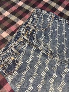 Graphic Print Flare Jeans