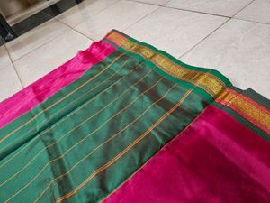 Rose Pink Saree With Paithani Border