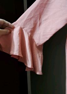 OfferjustnowPeach Bell Sleeve Blouse