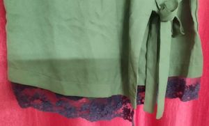 Olive Green Wrap Top