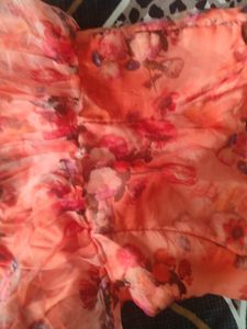 Anarkali Organza Floral Kurti