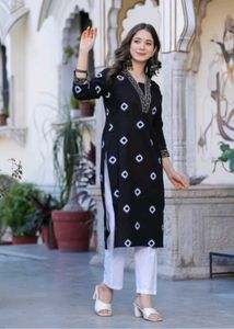 Black Printed Kurta