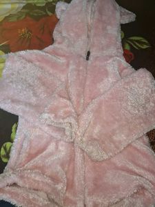 Pink Fuzzy Bear Hoodie