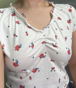 Floral White Crop Top